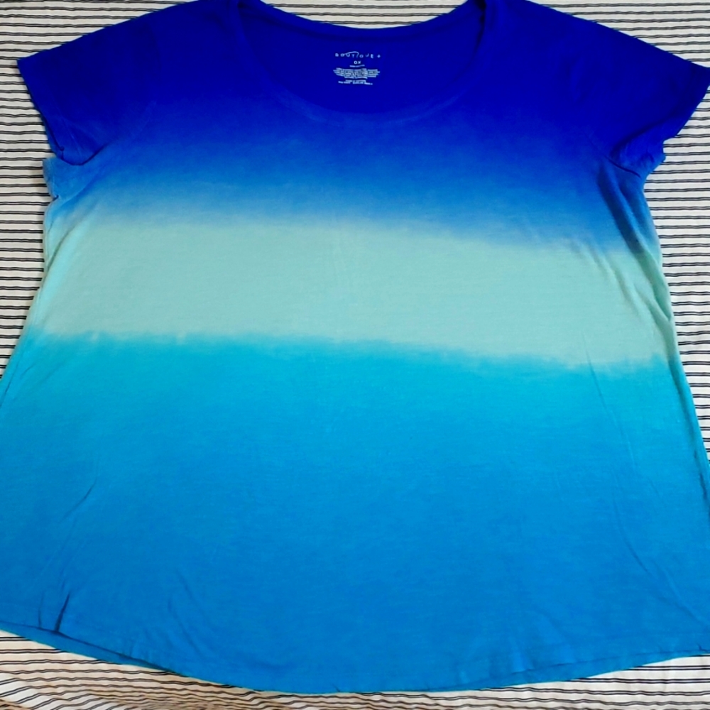Aqua blue ombre 100% cotton cool comfy top